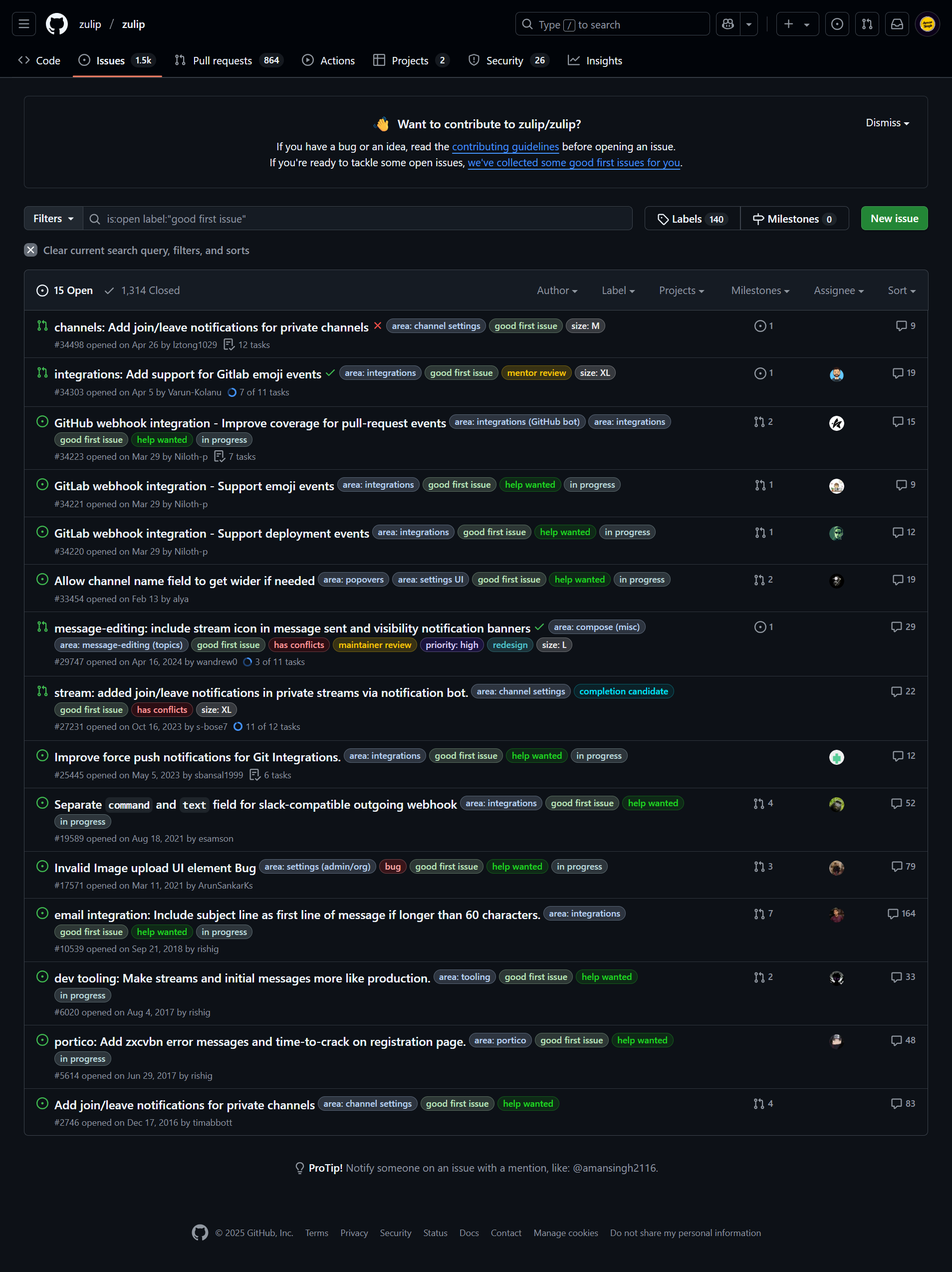 alt text /gsoc-guide/screencapture-github-zulip-zulip-labels-good-first-issue-2025-06-08-21_32_16.png